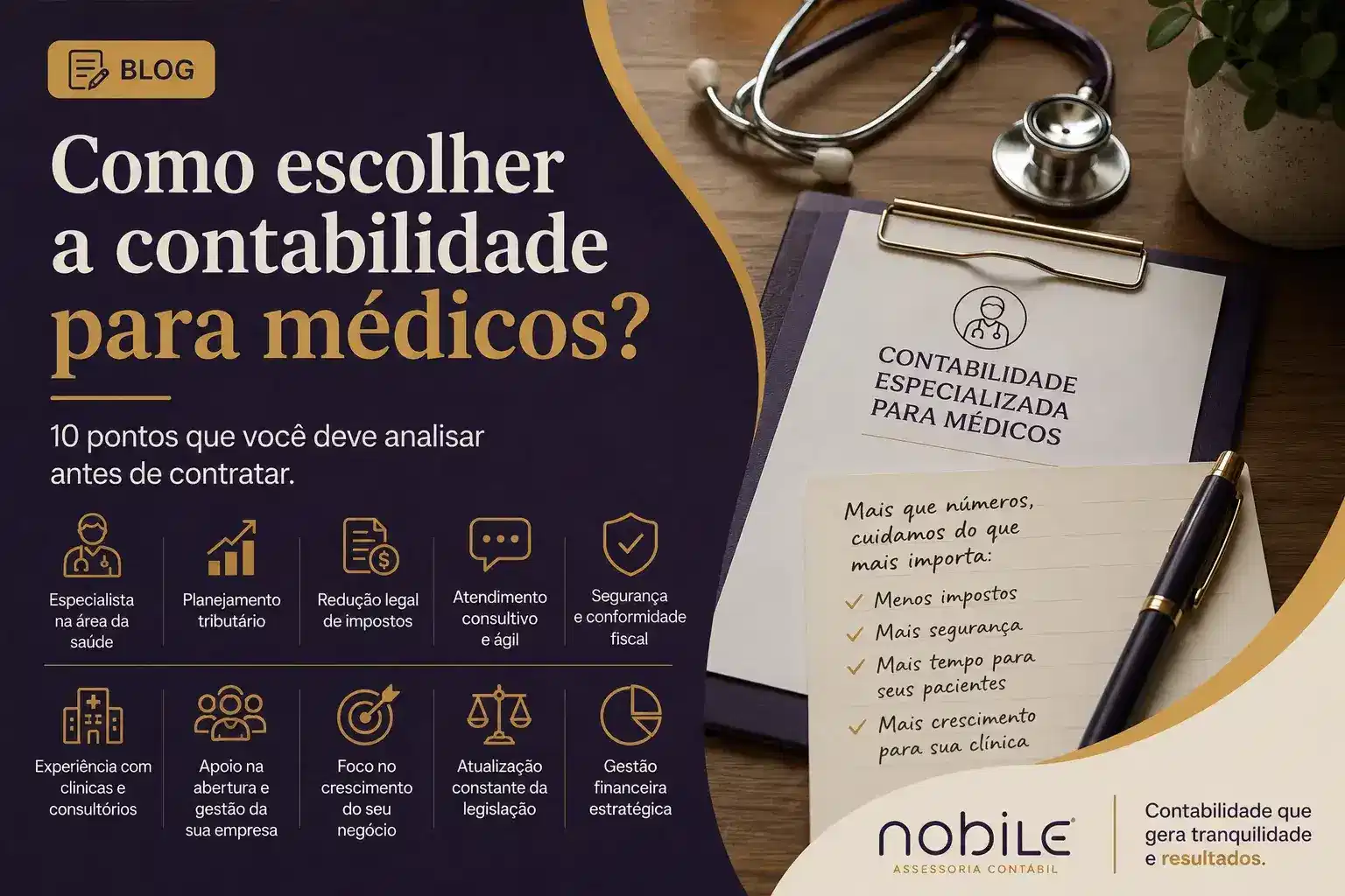 Capa do artigo “Como escolher uma contabilidade para médico? 10 pontos que você deve analisar antes de contratar”