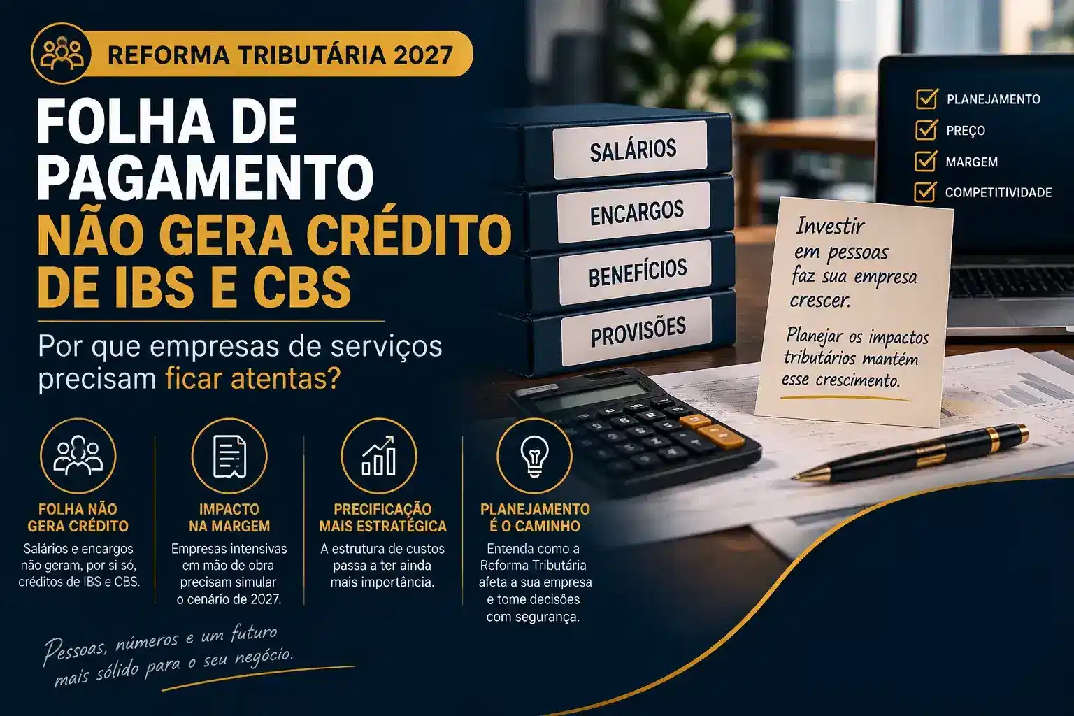Capa do artigo “Folha de pagamento gera crédito de IBS e CBS? Entenda o impacto nos serviços””