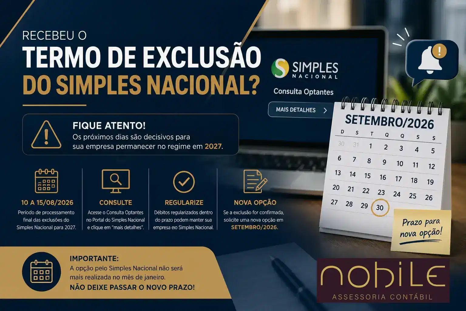Capa do artigo “Recebeu o Termo de Exclusão do Simples Nacional? Fique atento!”