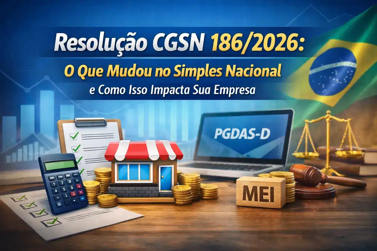 Capa do artigo “Resolução CGSN 186/2026 e Reforma tributária: o que mudou no Simples Nacional e como isso impacta sua empresa”