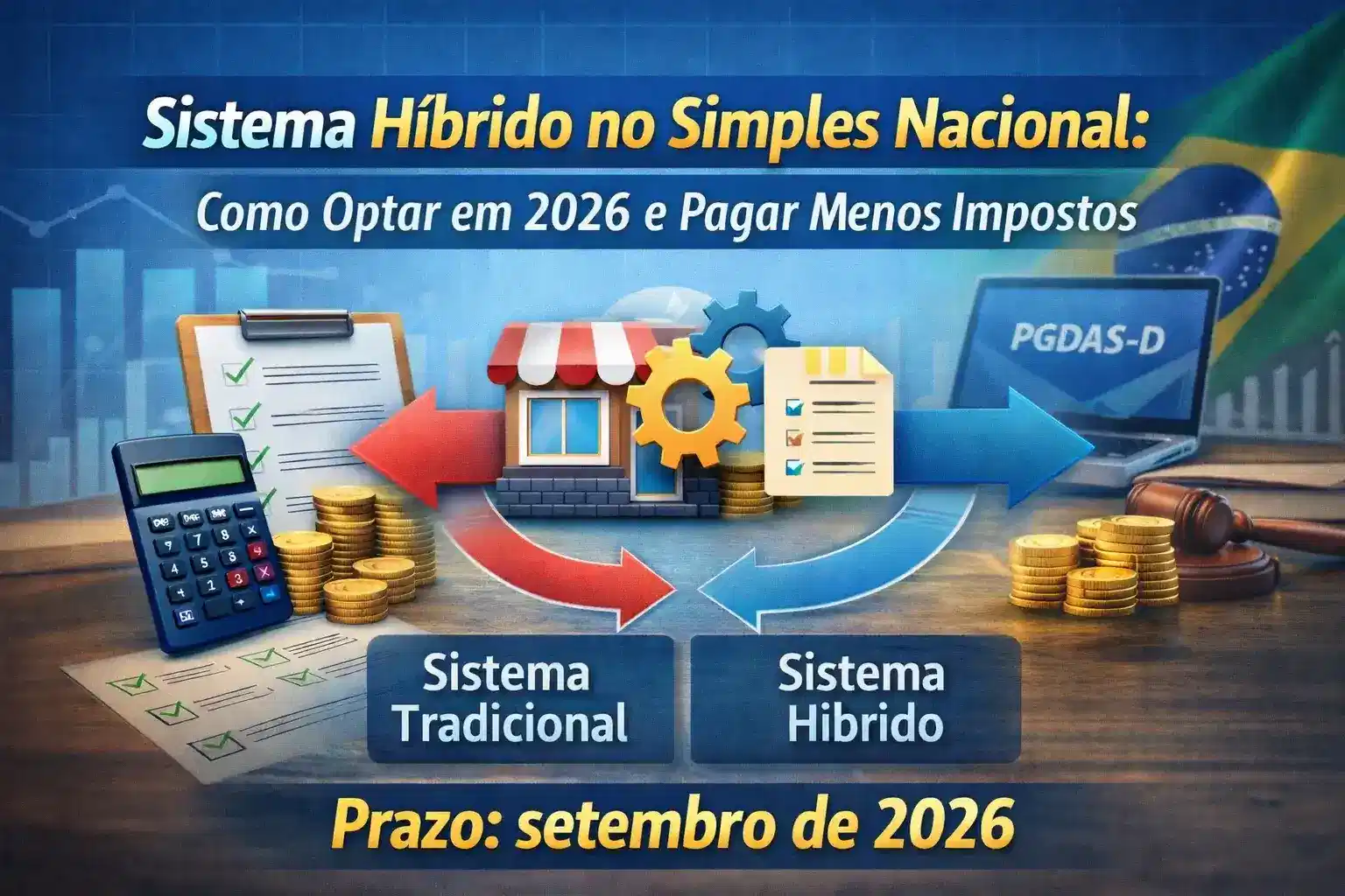Capa do artigo “Sistema Híbrido no Simples Nacional: o que é, como funciona e como optar em 2026”