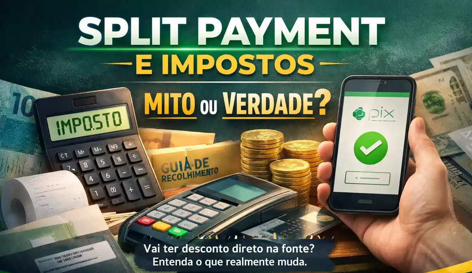 Capa do artigo “Split Payment: o imposto vai ser descontado direto na fonte? Mito ou verdade?”