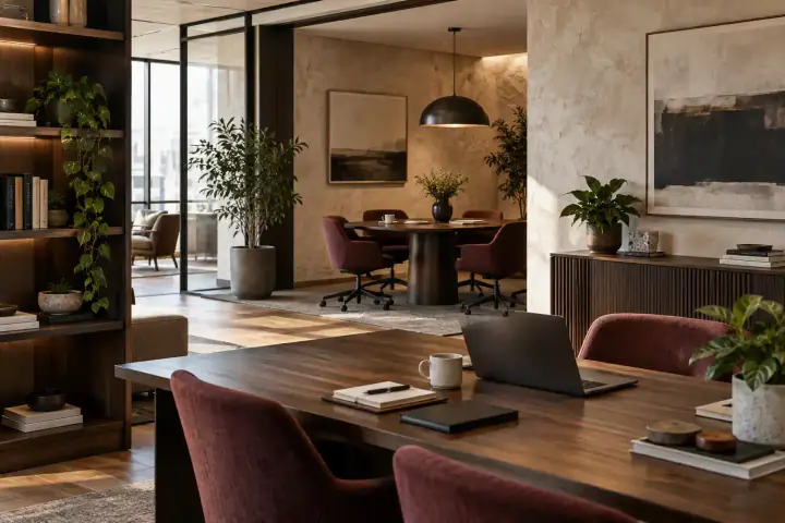 Ambiente acolhedor preparado para receber clientes